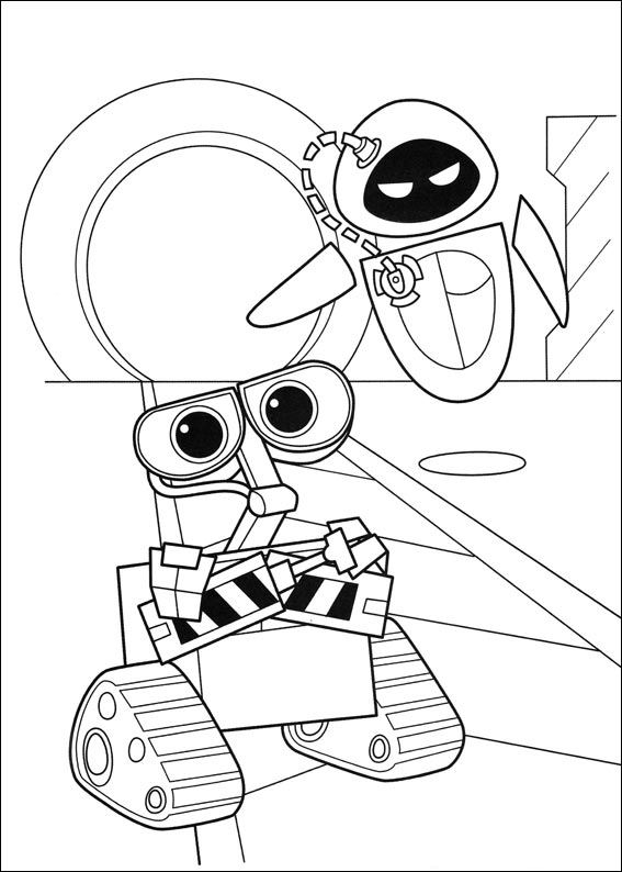 Plansa de colorat cu Wall E 50 46